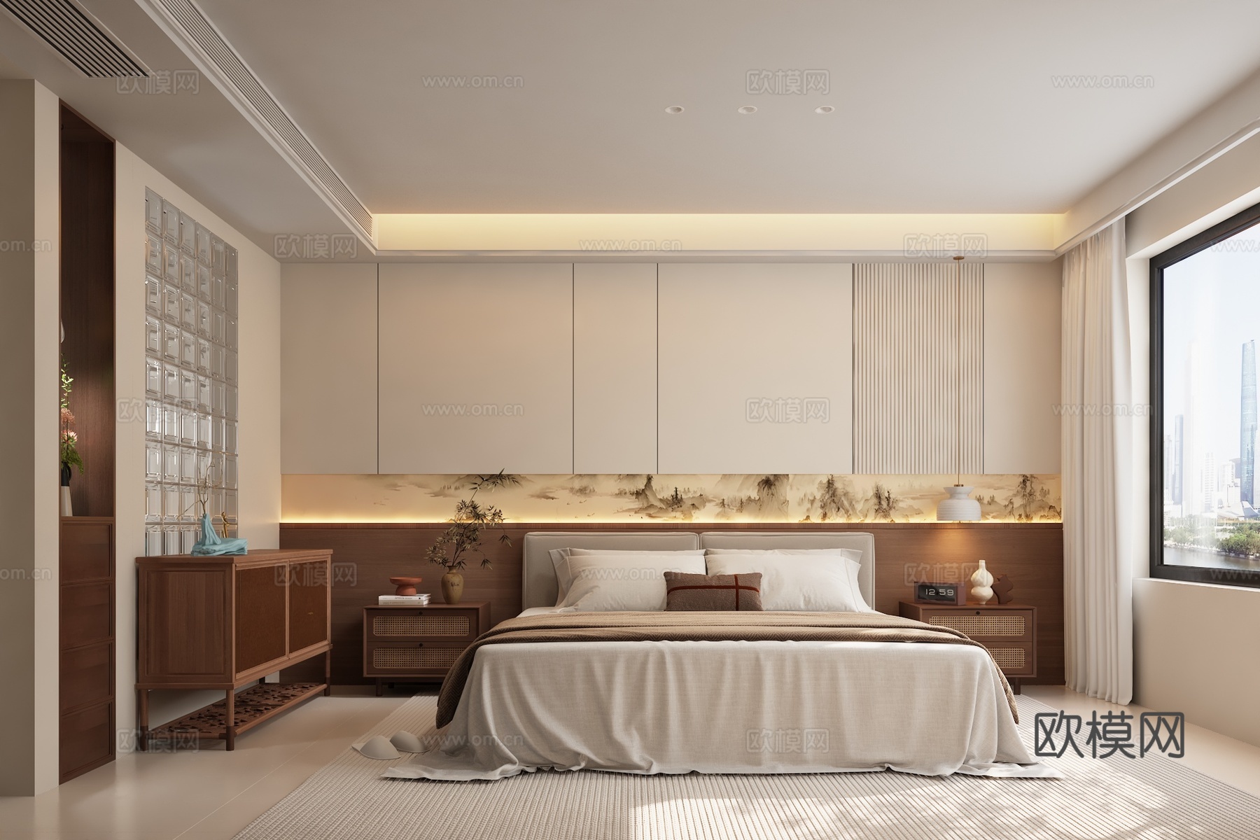 宋式风卧室3d模型