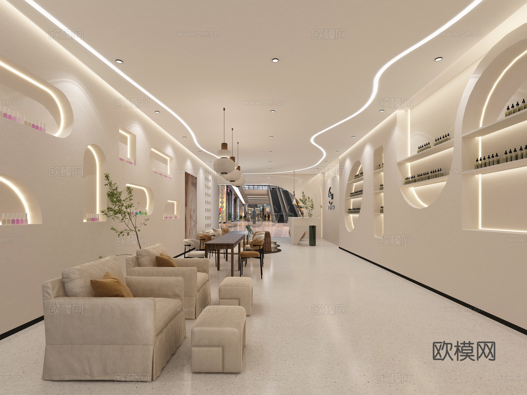 美甲店 美容店 最新全套 施工图 效果图合集cad施工图