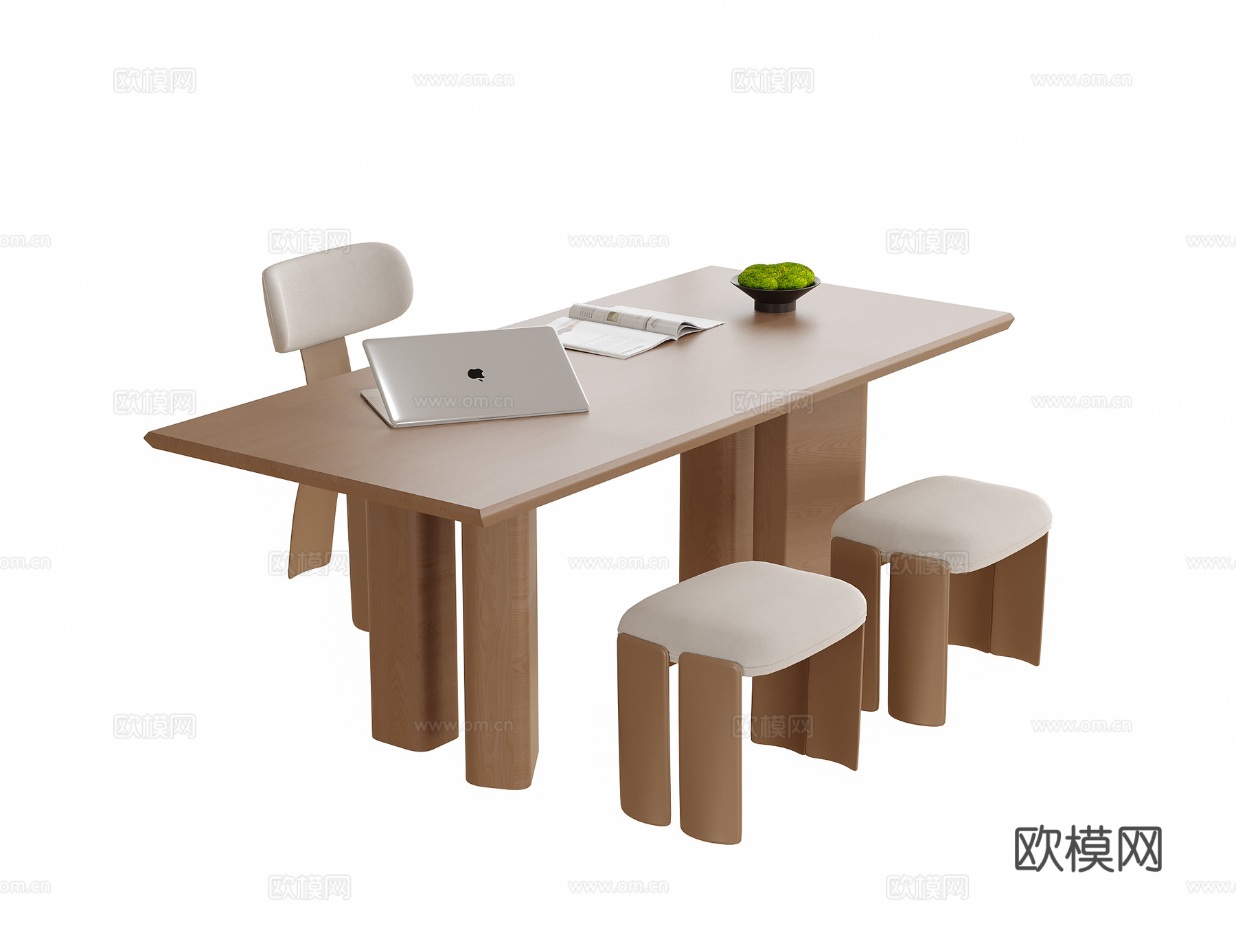 现代书桌椅 凳子su模型