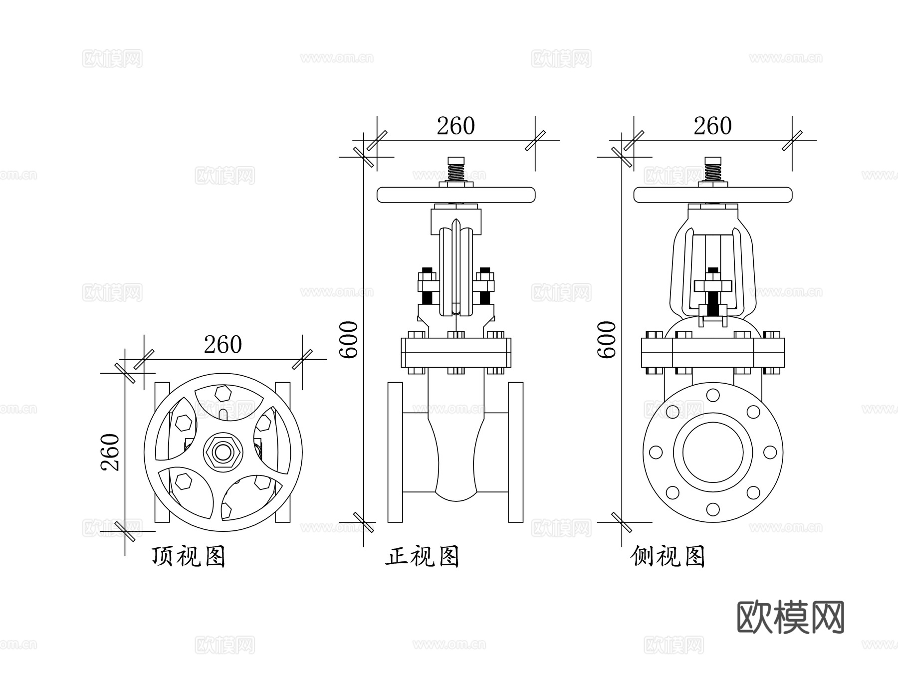 阀门 闸阀 门阀开关 截门阀 管路门阀cad施工图