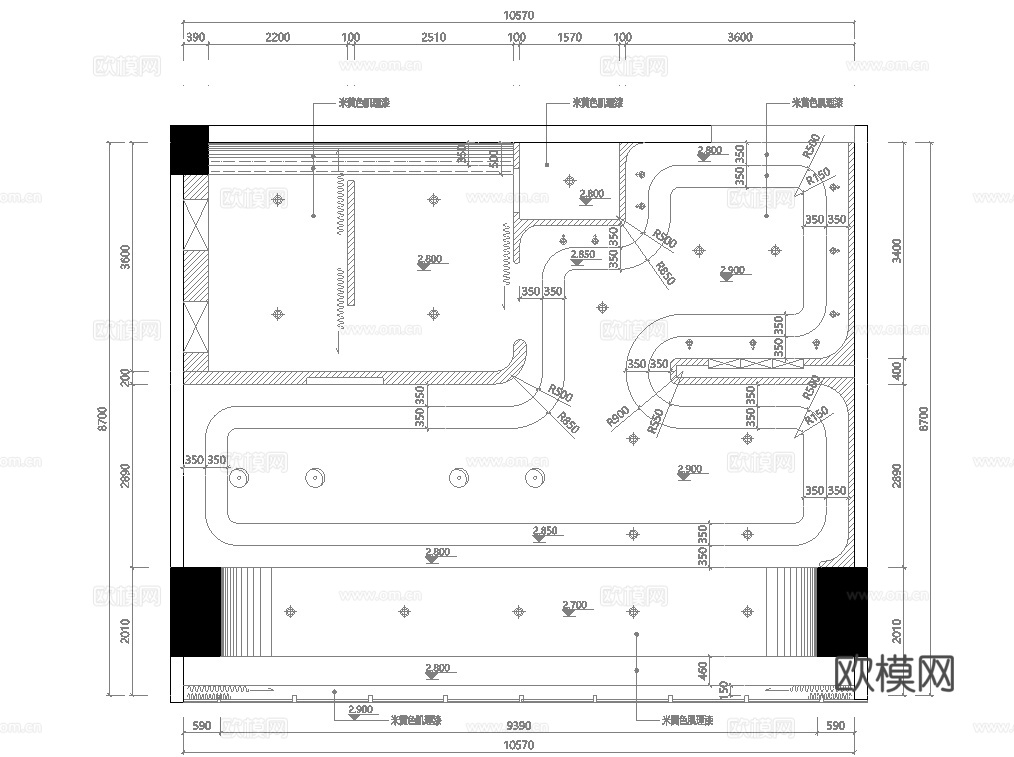 美甲美瞳 美容店  最新全套 施工图 效果图合集cad施工图