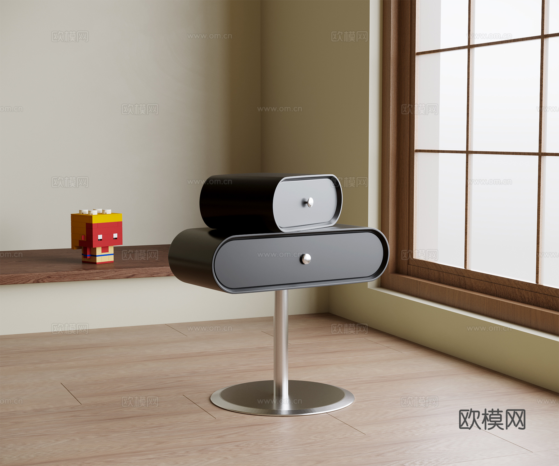 现代床头柜su模型