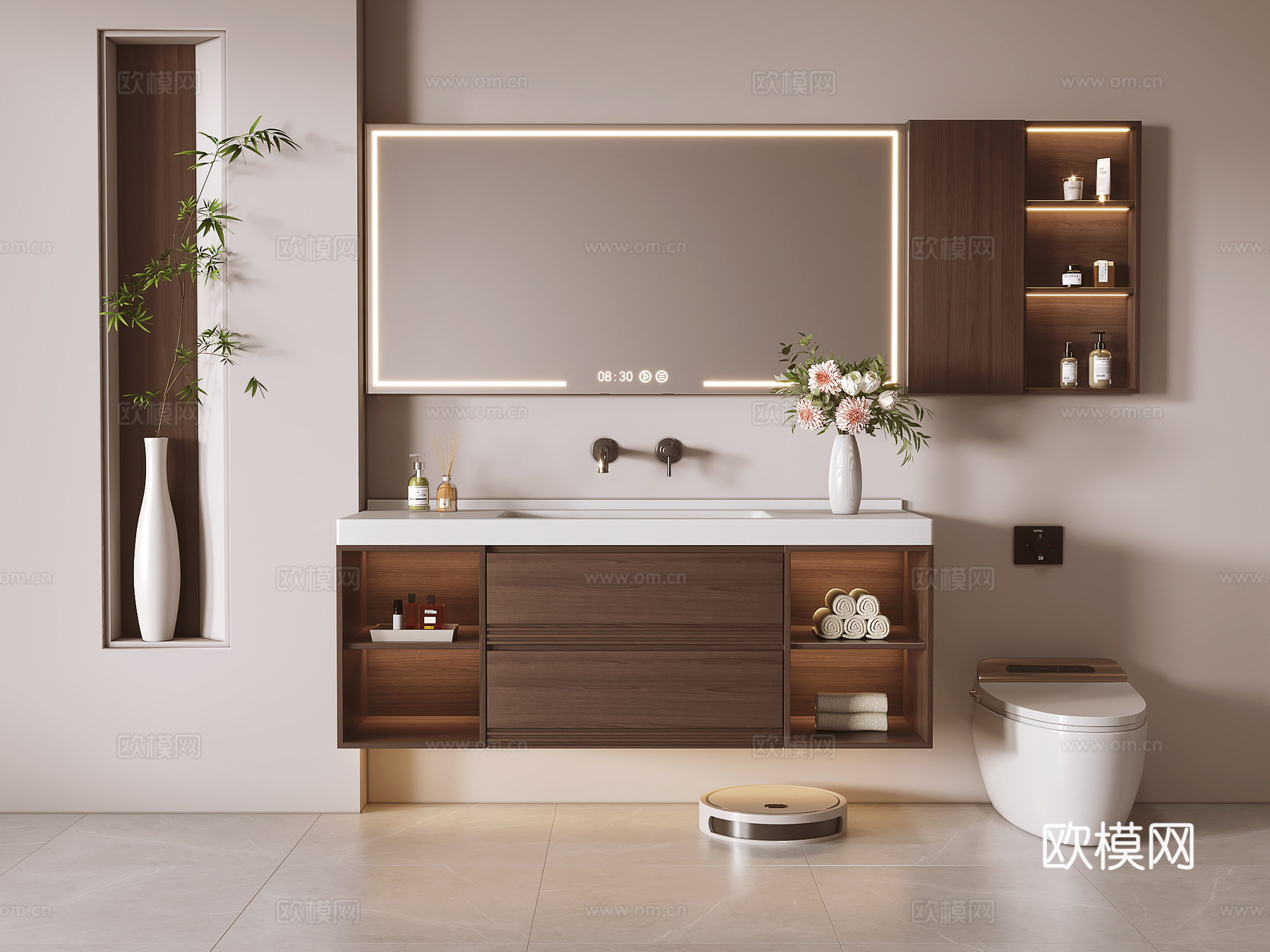 新中式浴室柜su模型