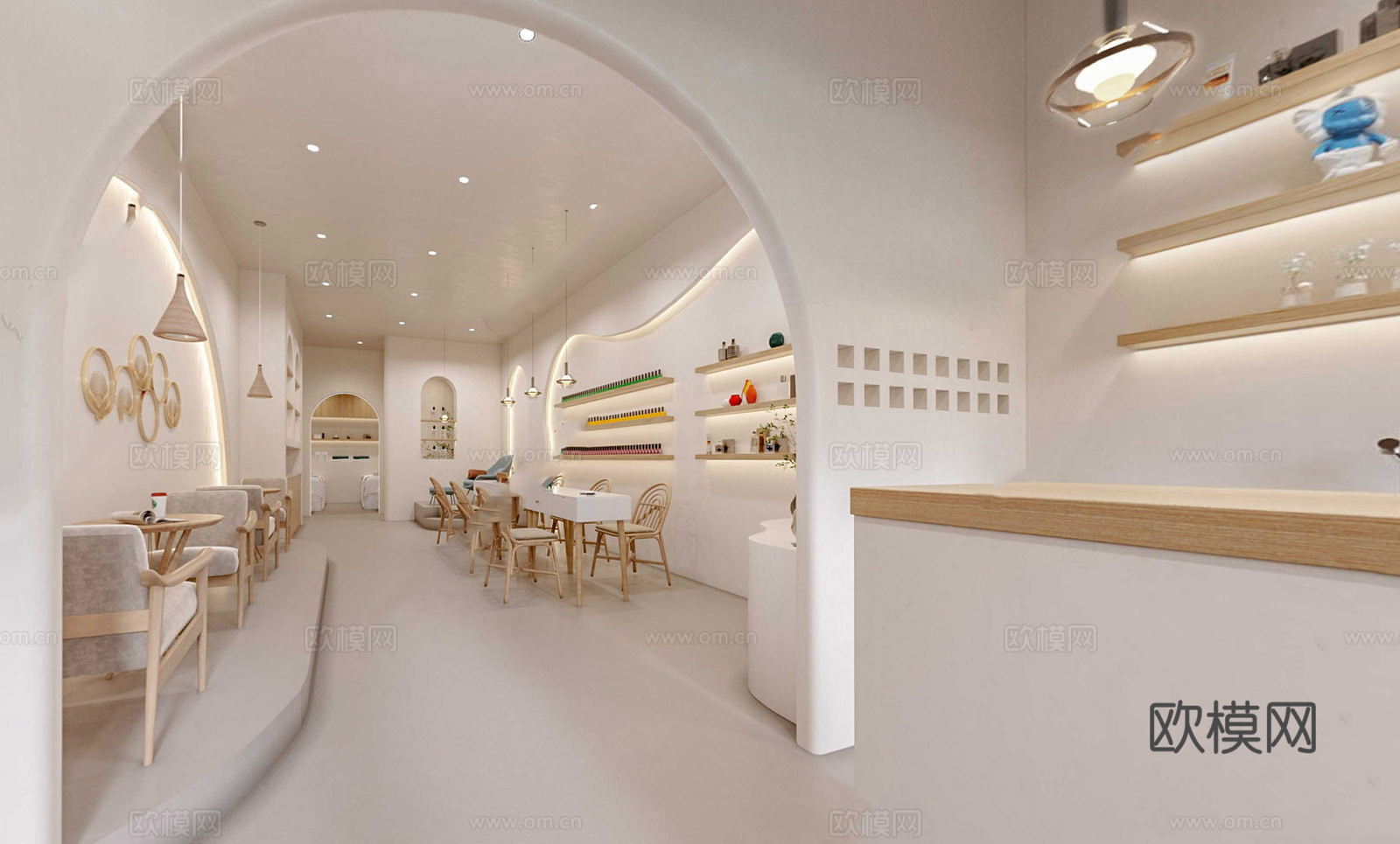 美甲店 美容店 最新全套 施工图 效果图合集cad施工图