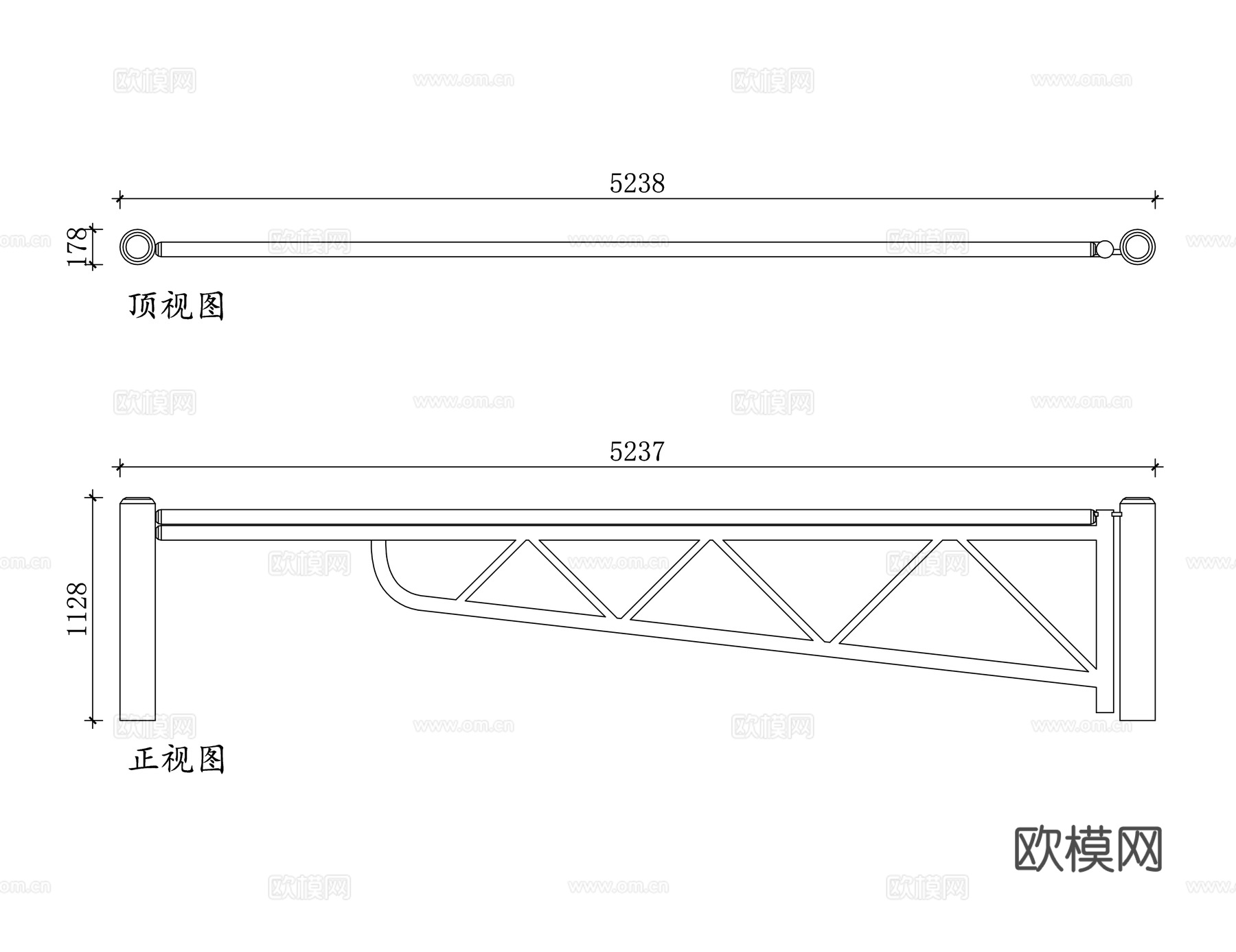 道闸 摆闸 拍打门 道闸机 通道闸机cad施工图