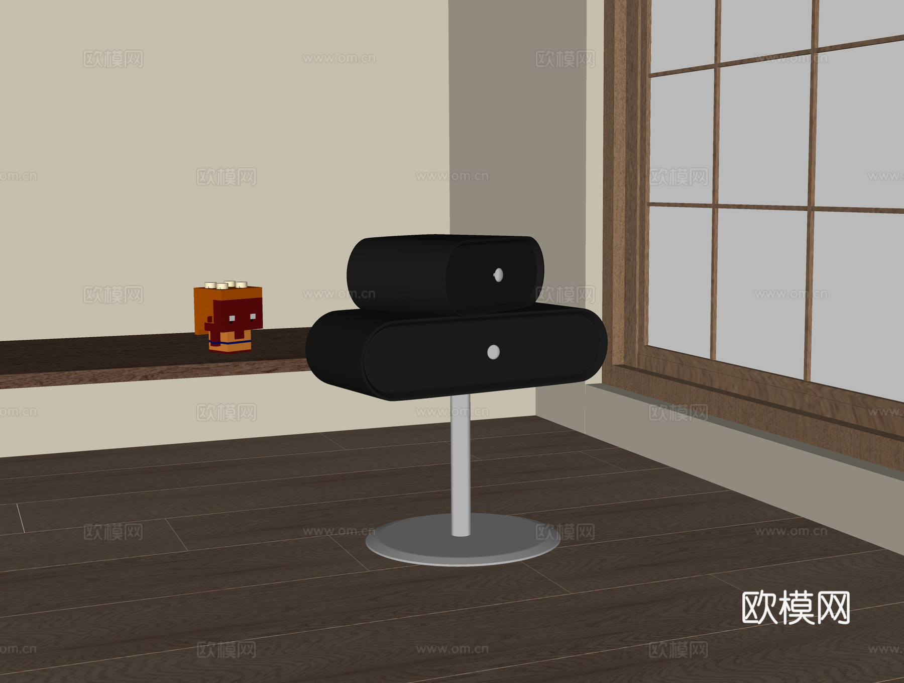 现代床头柜su模型