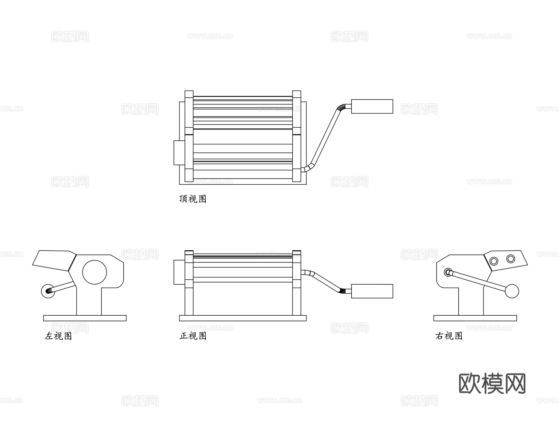 压面机 擀面机 面条挤压机 全自动面机 商用面条机cad施工图