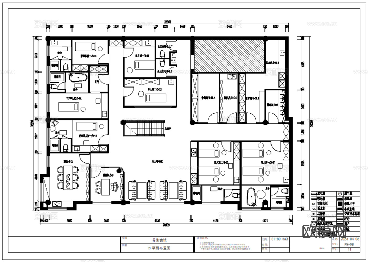 25套现代风格美容院spa会所养生会馆医美整形医院室内CADcad施工图