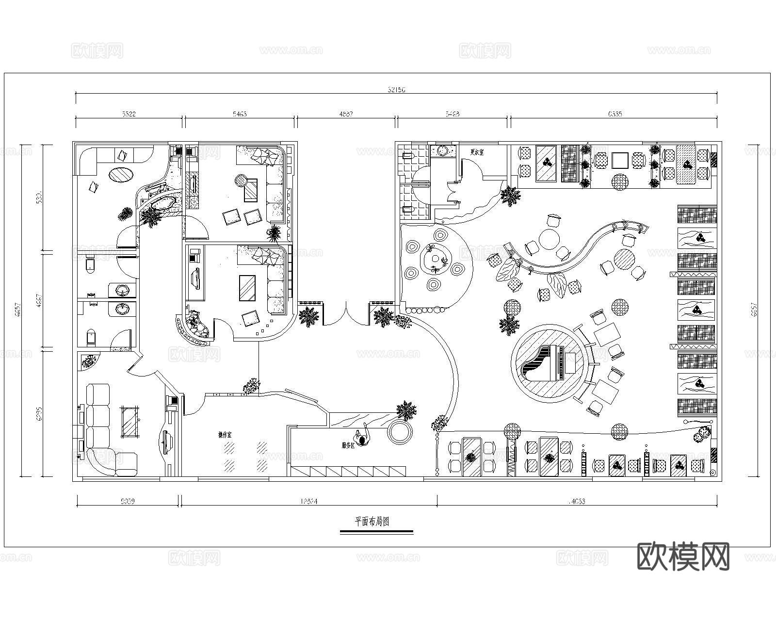 宠物店cad平面图cad施工图