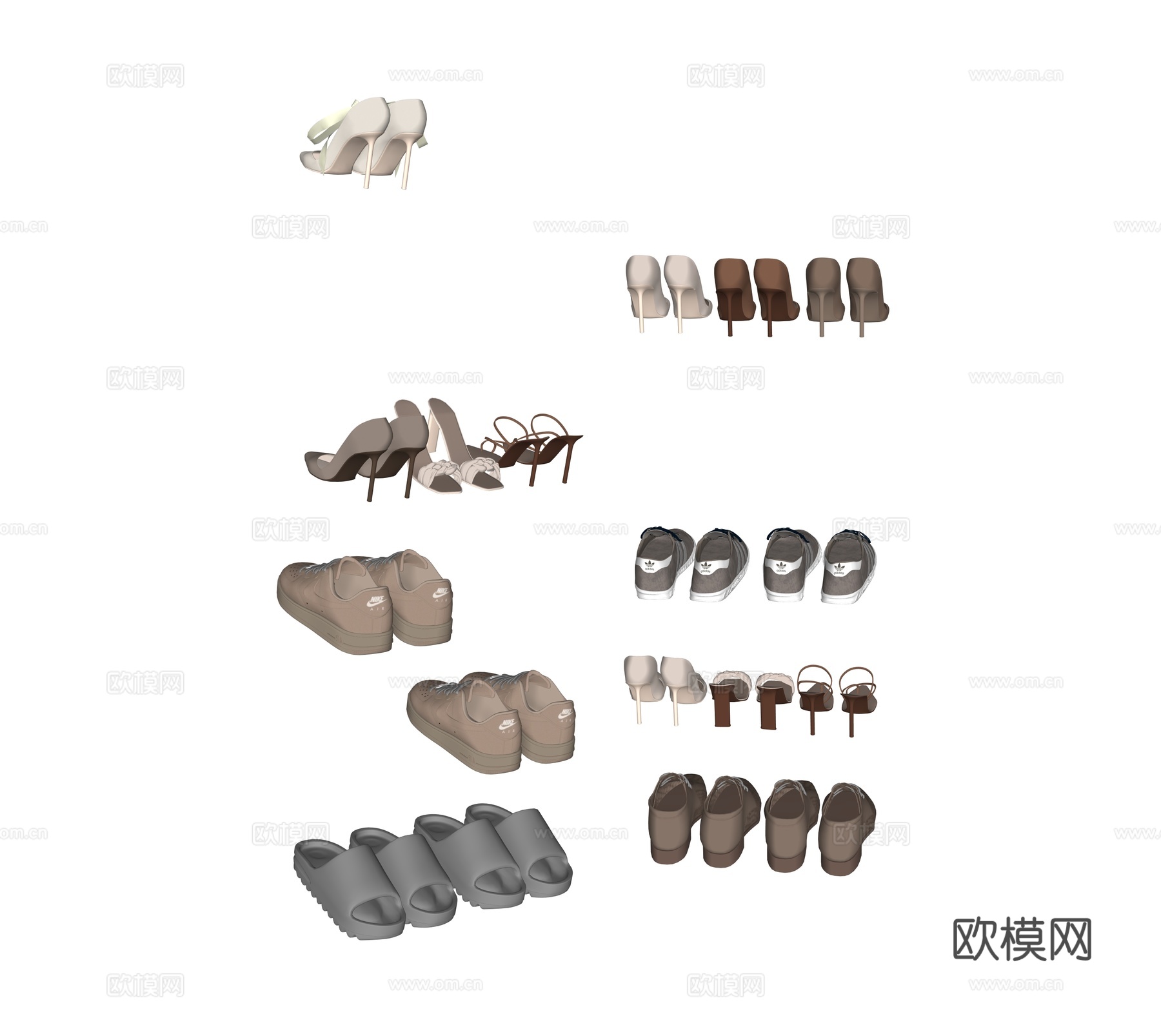 现代男鞋 女鞋 休闲鞋su模型