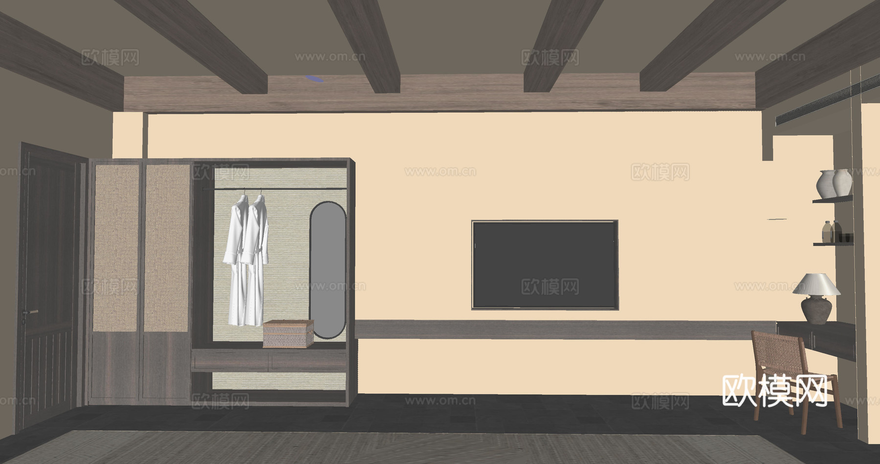 民宿客房su模型