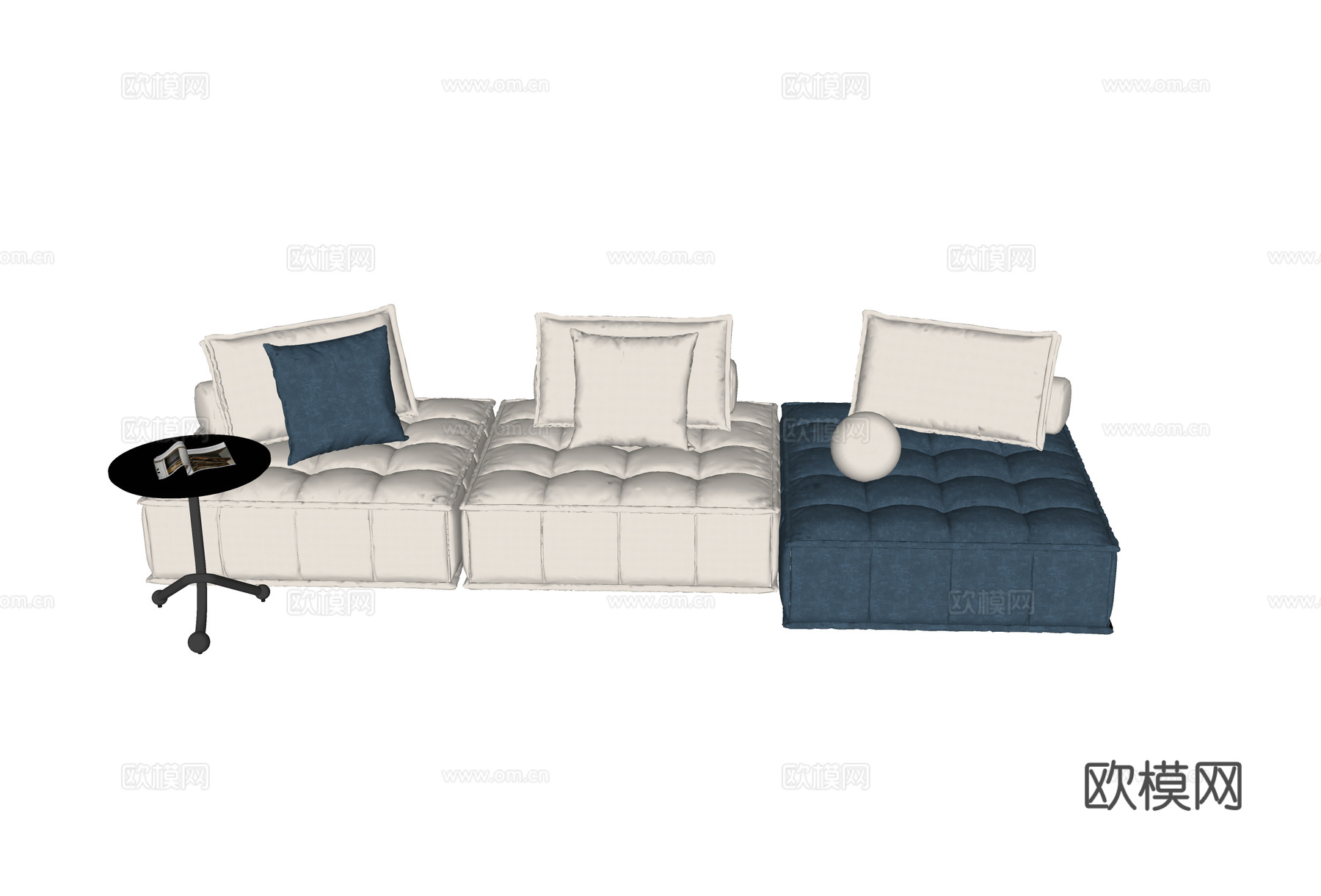 现代多人沙发su模型