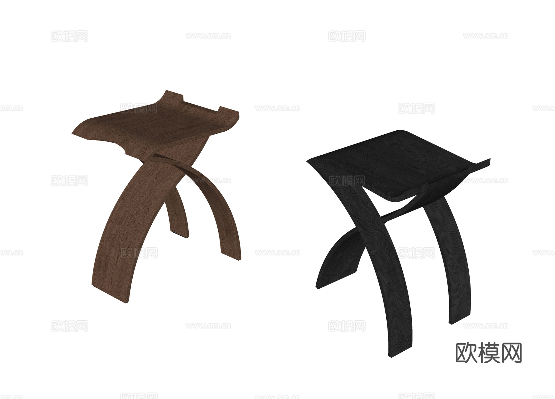 现代凳子 边几角几su模型