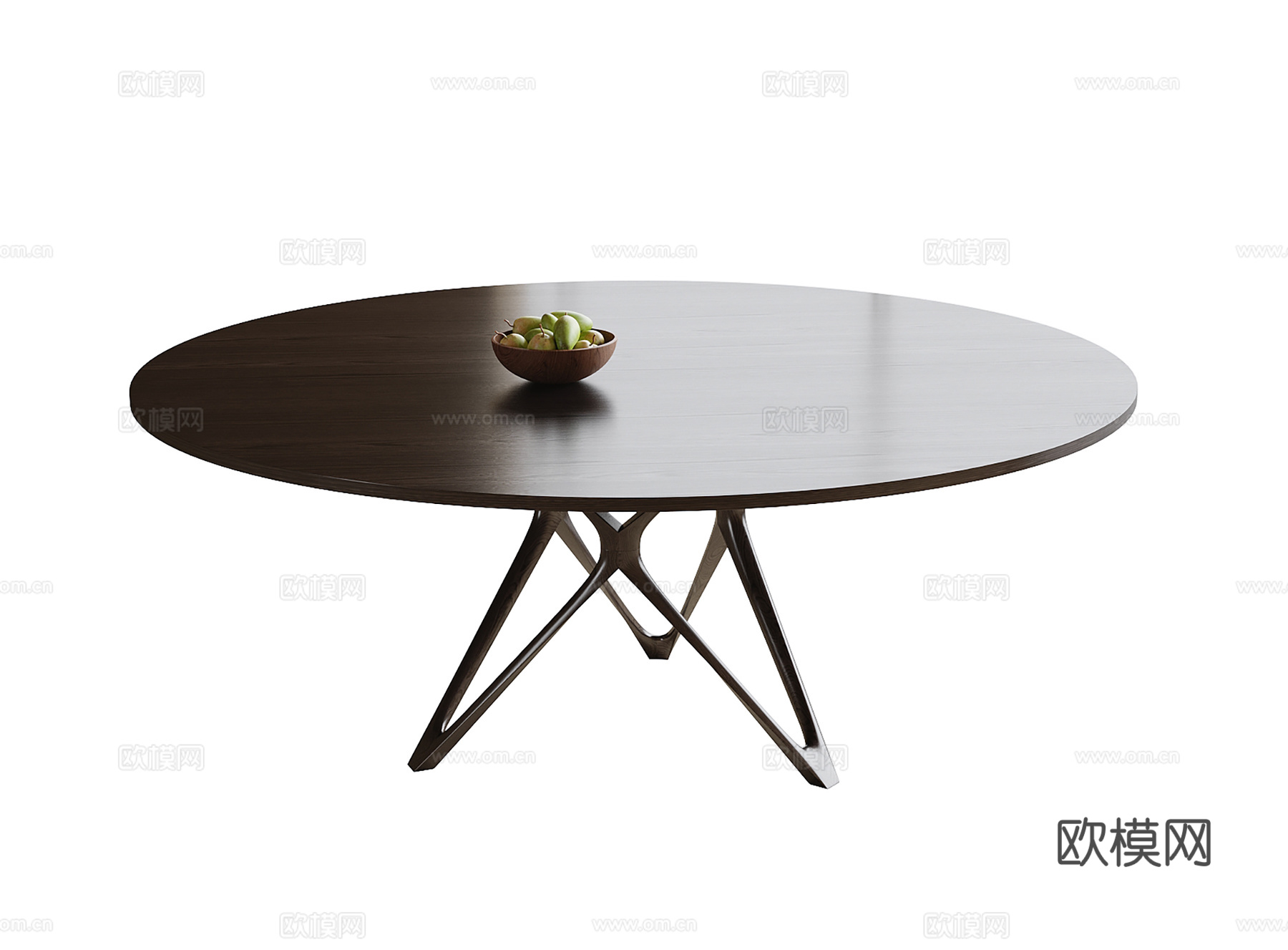 现代圆形餐桌su模型