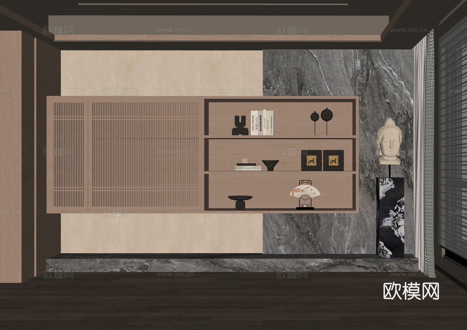 现代装饰柜 茶室柜su模型su模型