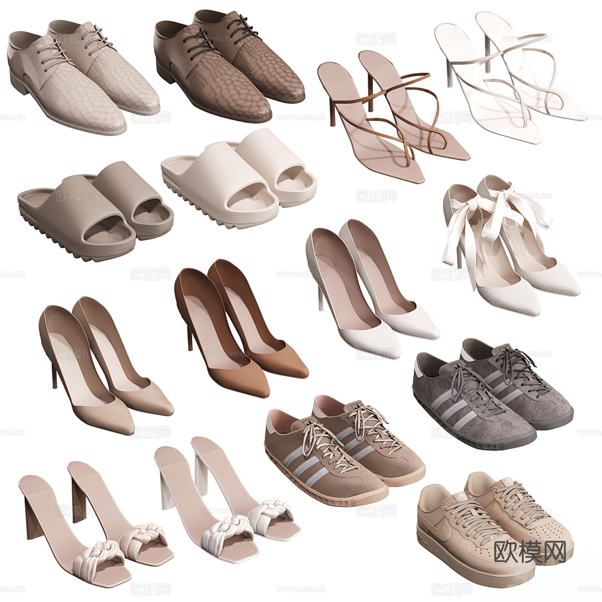 现代男鞋 女鞋 休闲鞋su模型