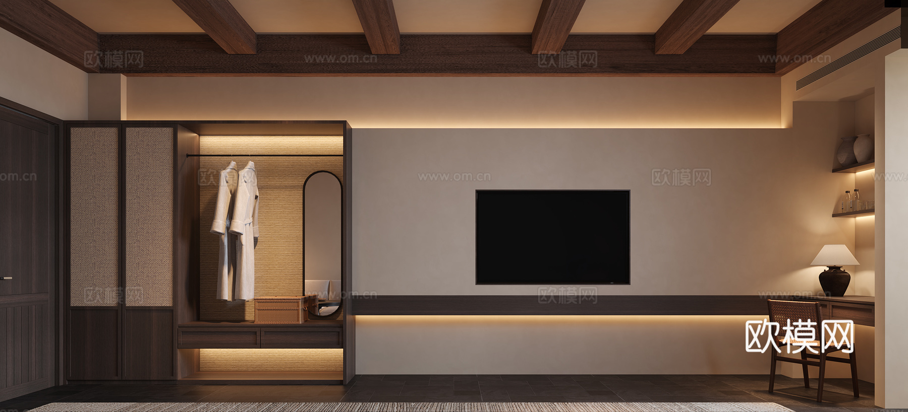 民宿客房su模型