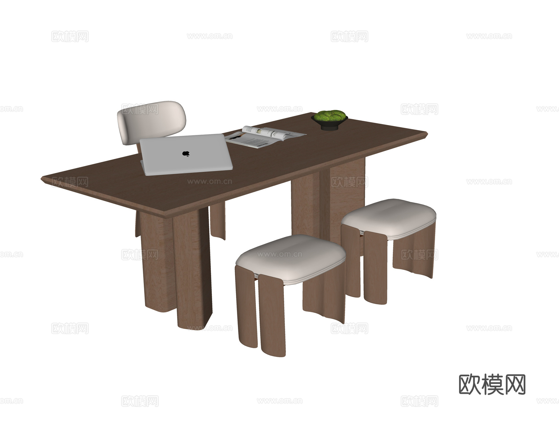 现代书桌椅 凳子su模型