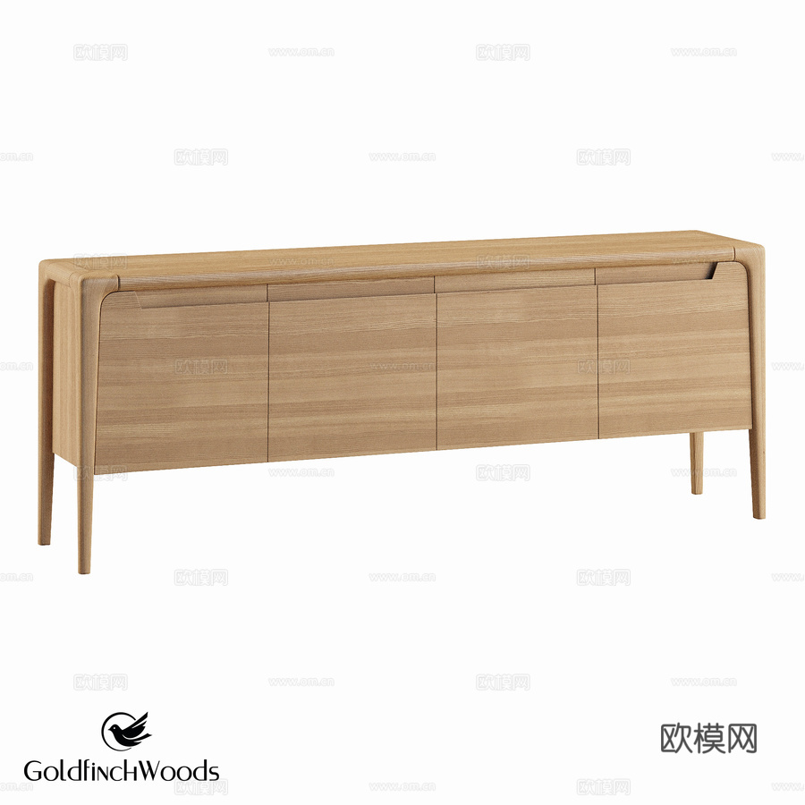 金雀木抽屉柜3d模型下载