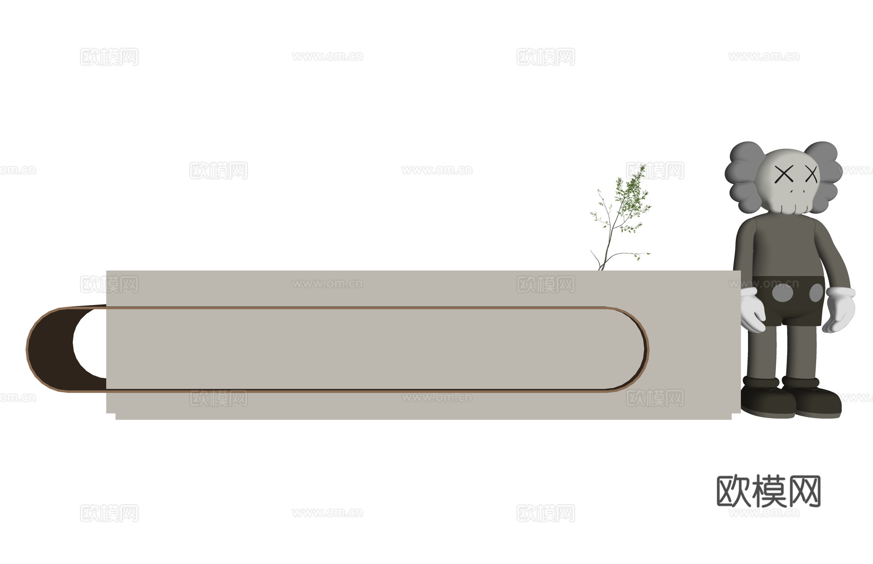 公司前台 大厅 工装su模型