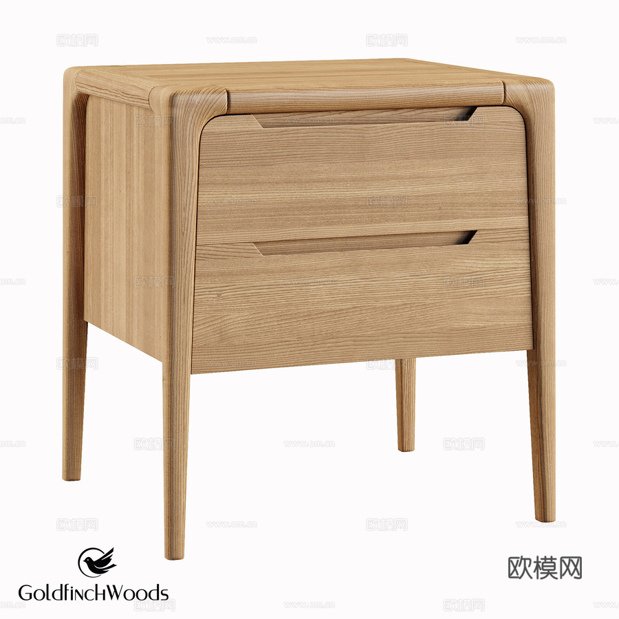金翅雀木艺床头柜23d模型下载