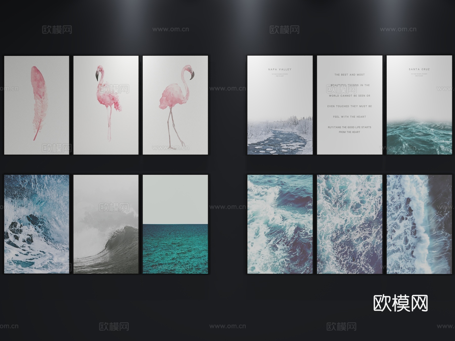 现代挂画 装饰画3d模型下载