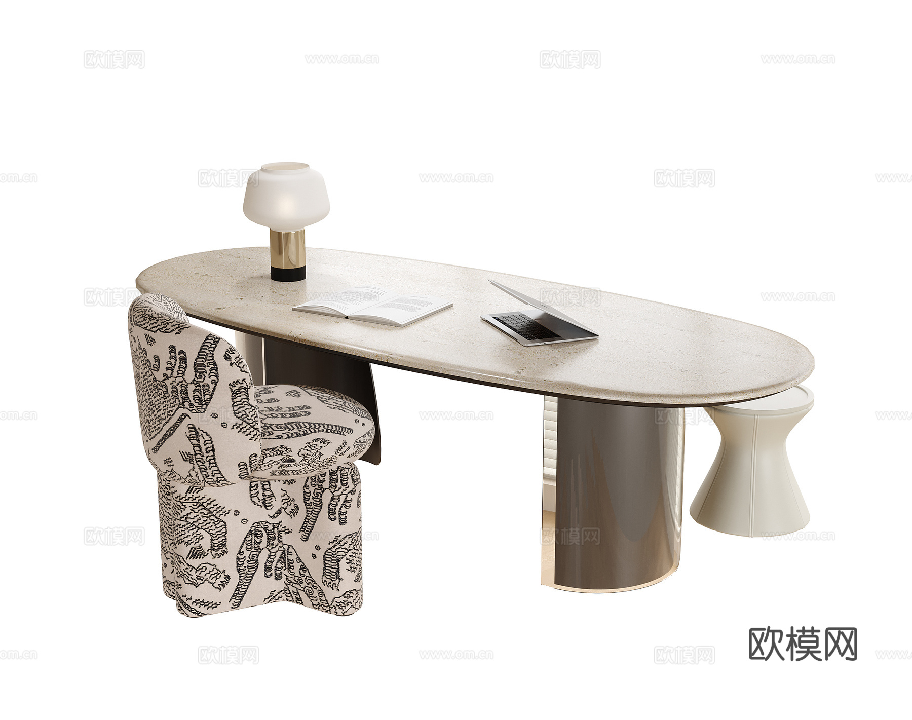 现代书桌椅 书椅su模型