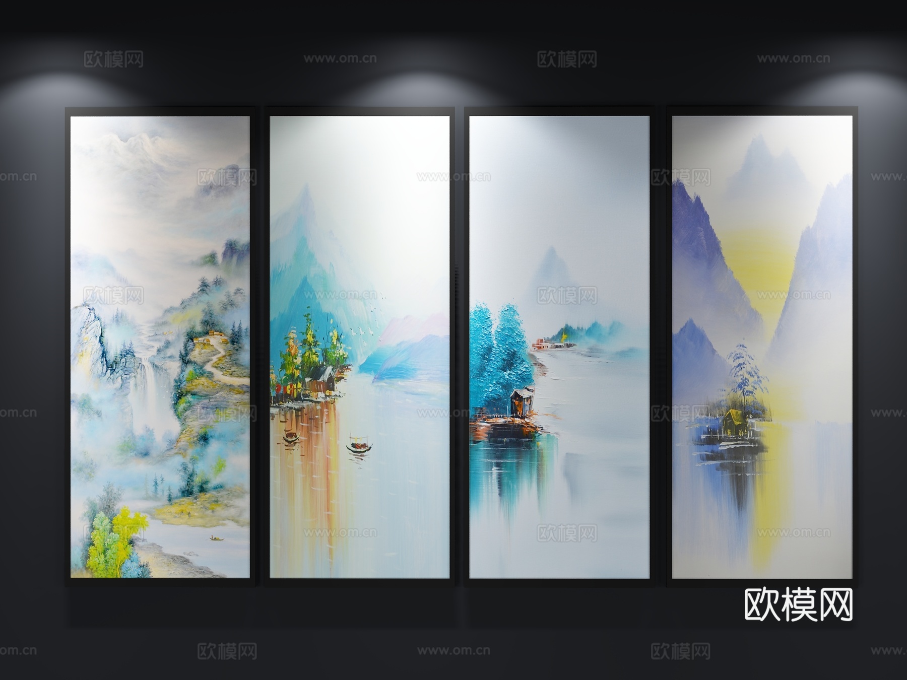 现代 北欧 挂画 装饰画3d模型下载