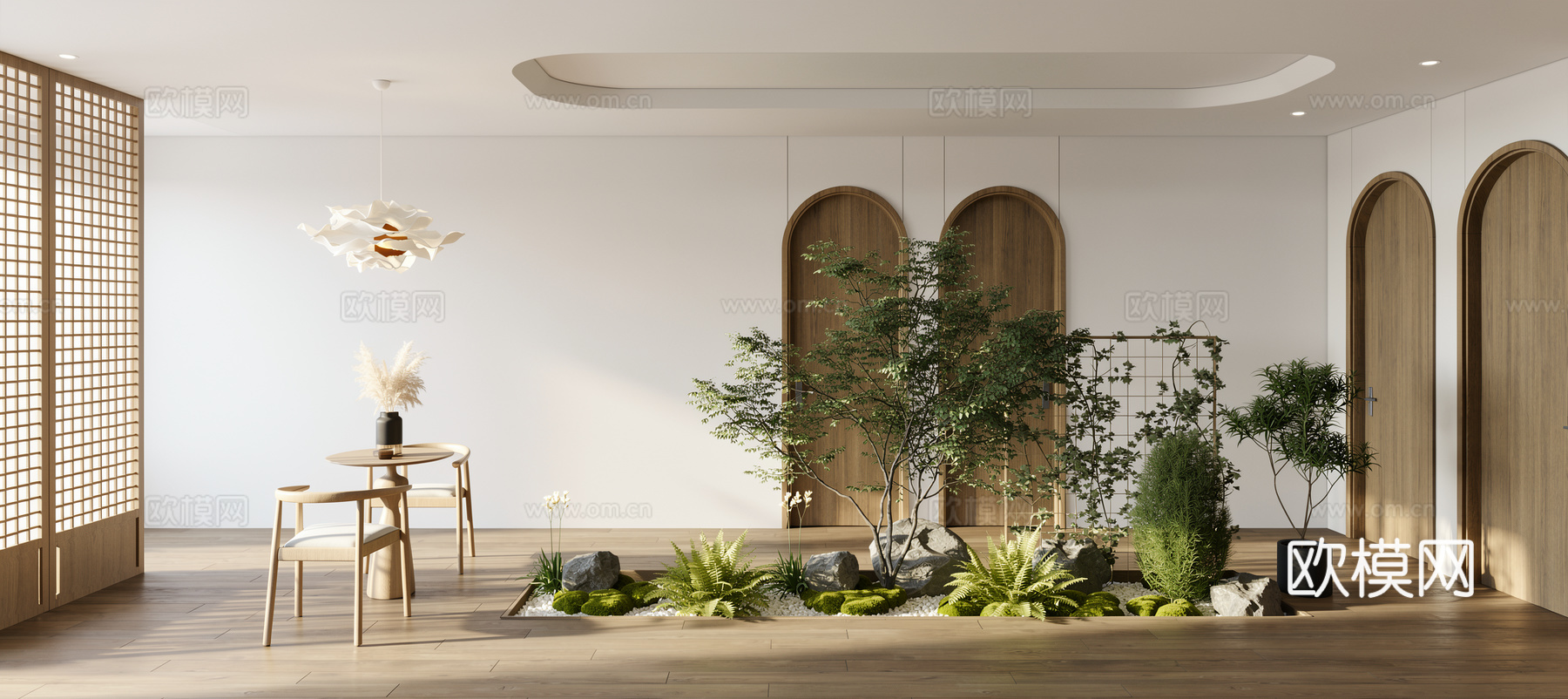 现代_会所室内景观su模型