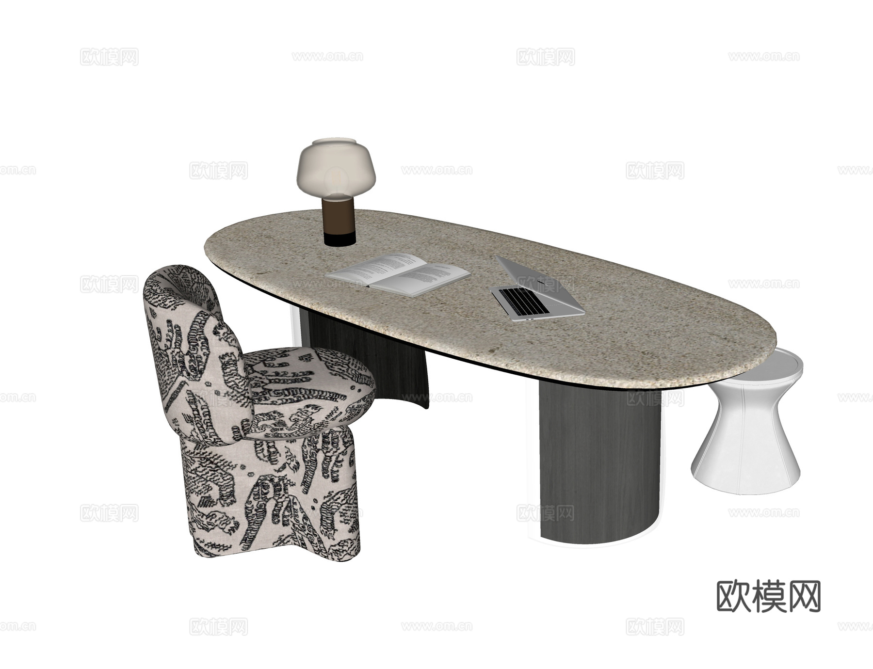 现代书桌椅 书椅su模型