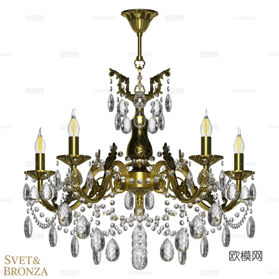 OM青铜吊灯卡珊德拉53d模型下载