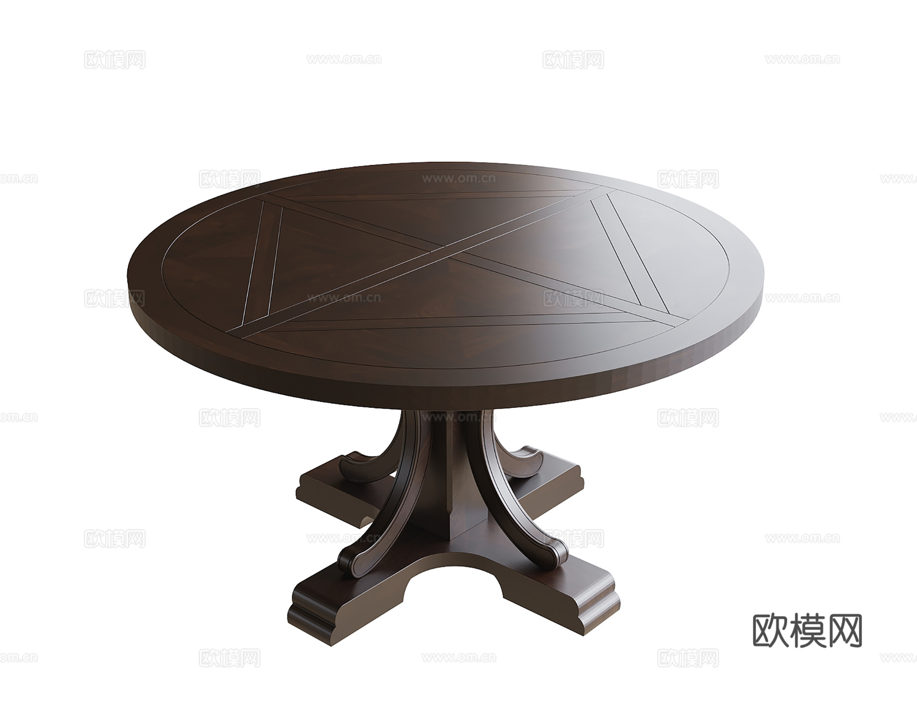 美式餐桌su模型