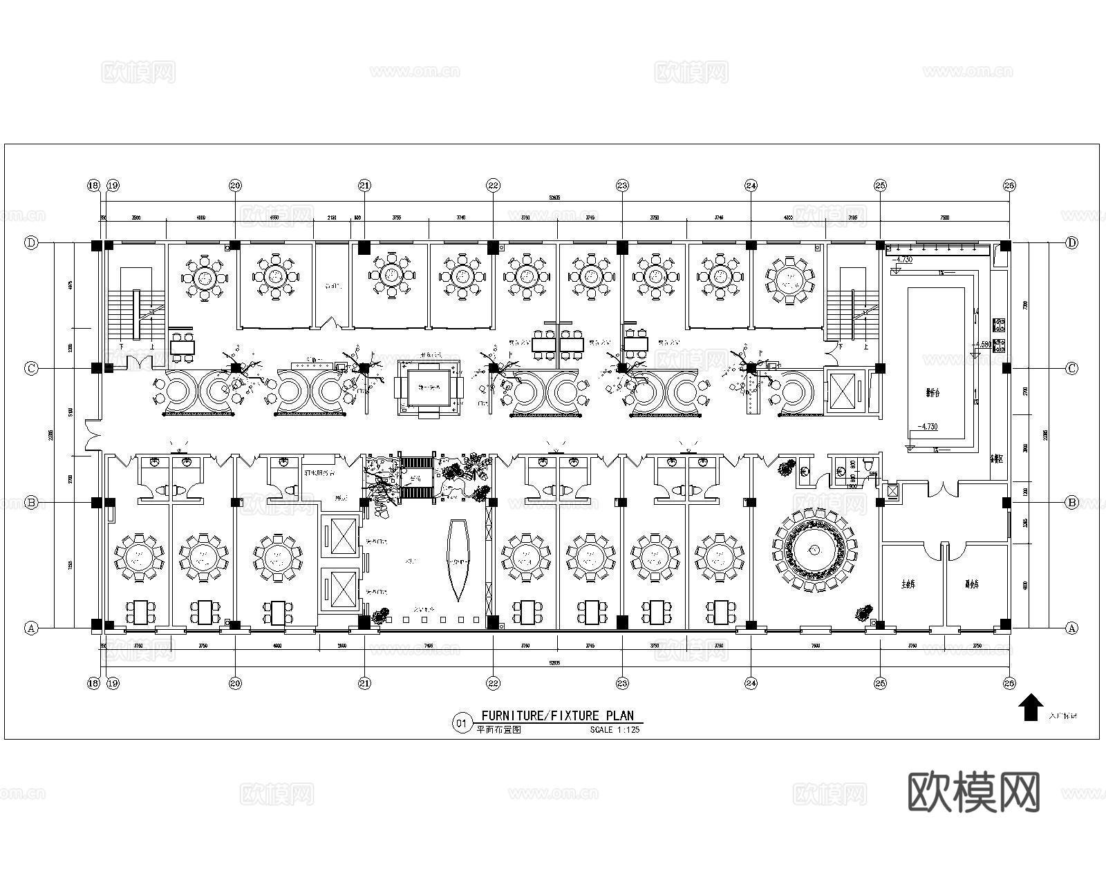 火锅店CAD平面图cad施工图