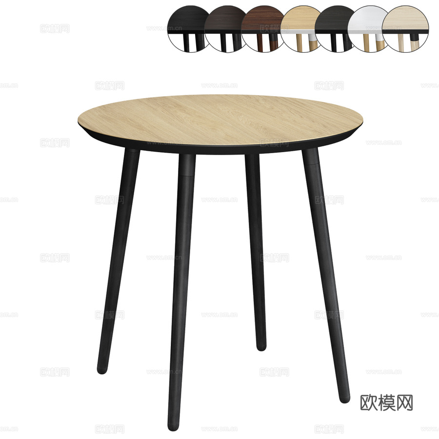 OM The Furny 斯德哥尔摩圆形餐桌，不可伸缩3d模型下载