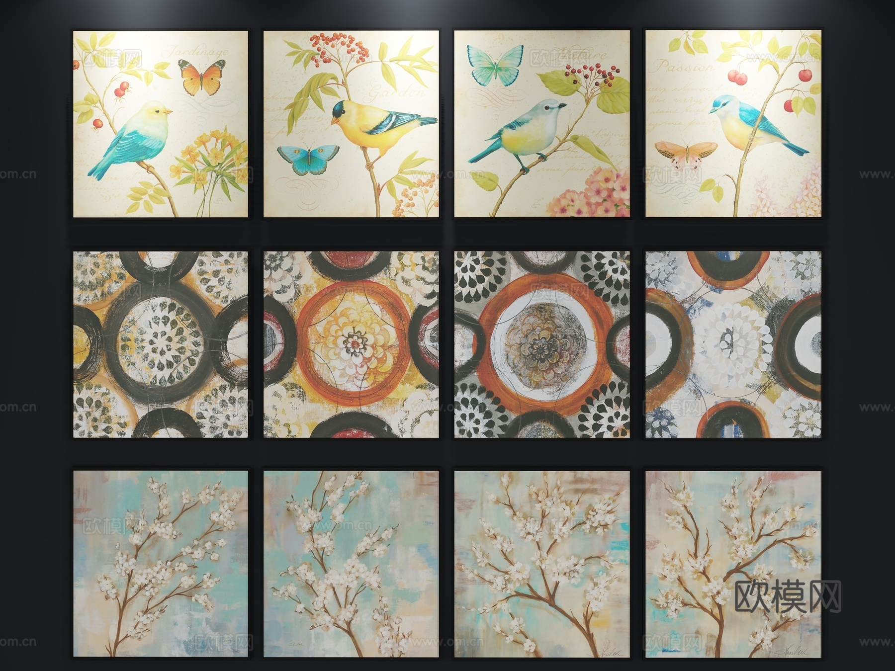 现代装饰画 北欧挂画3d模型下载