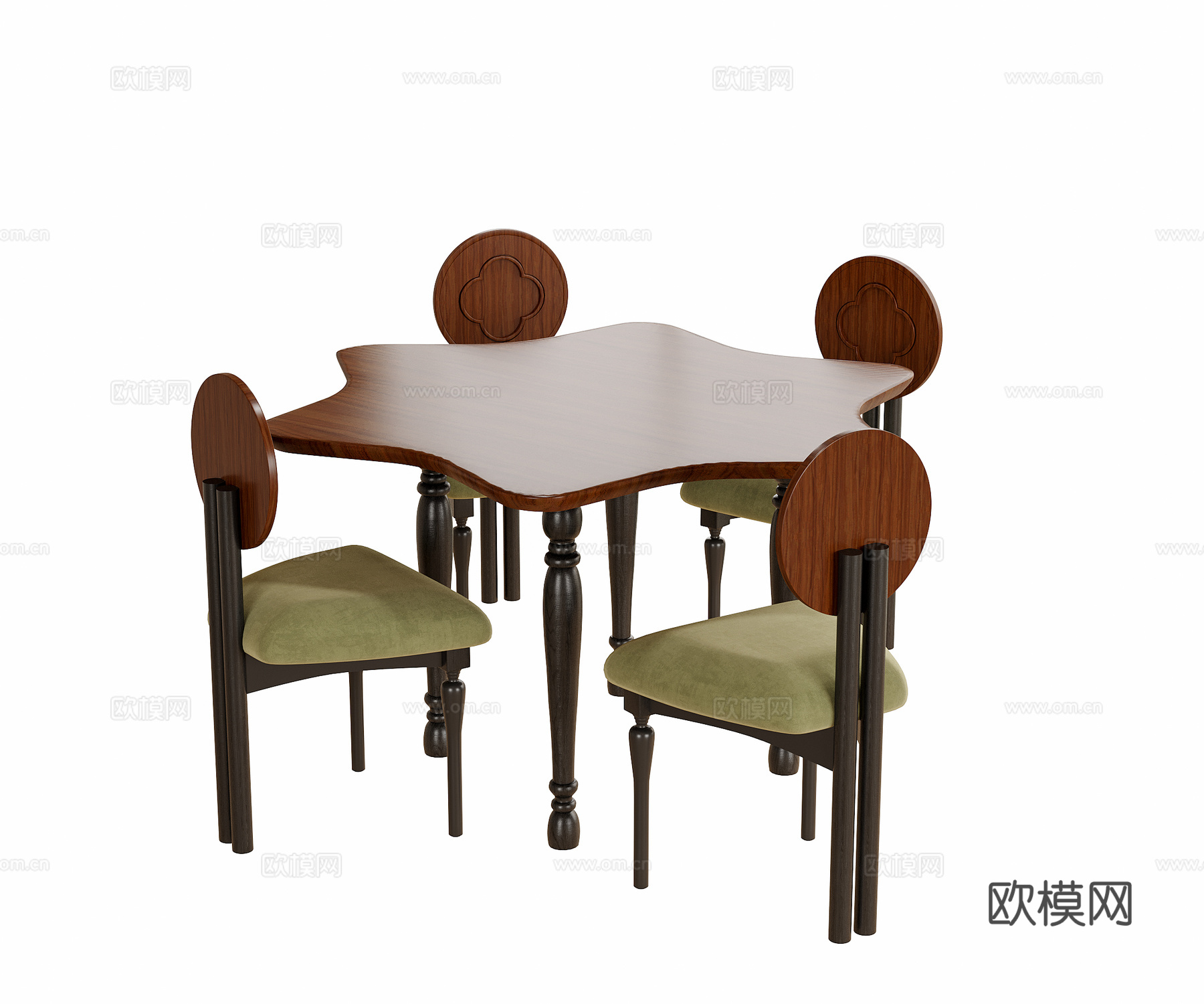 现代餐桌椅 餐椅 餐桌su模型