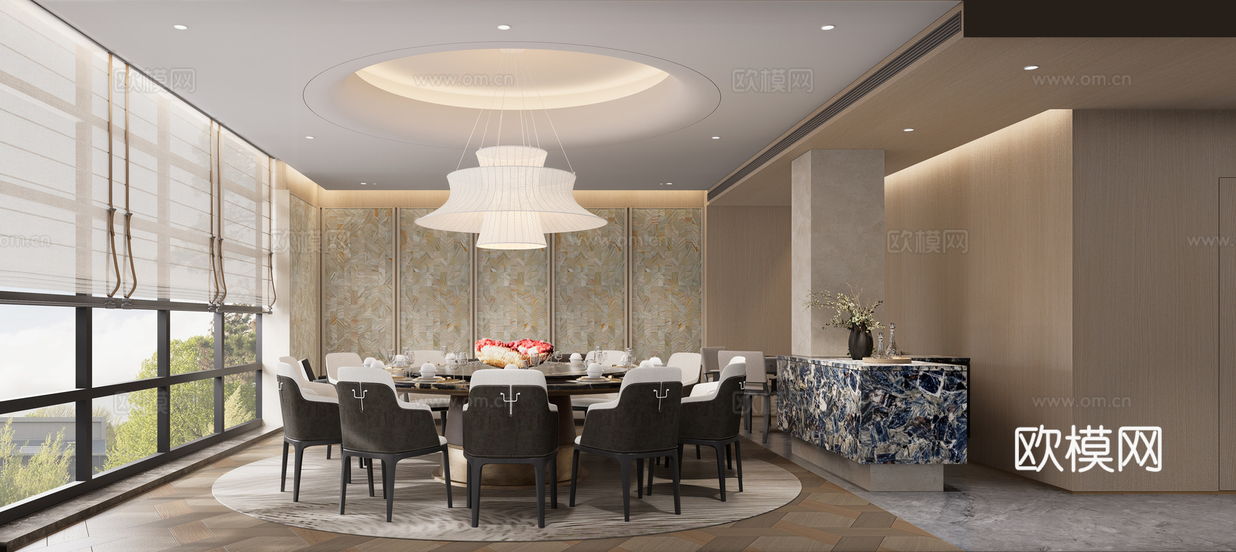 酒店，餐包，现代su模型