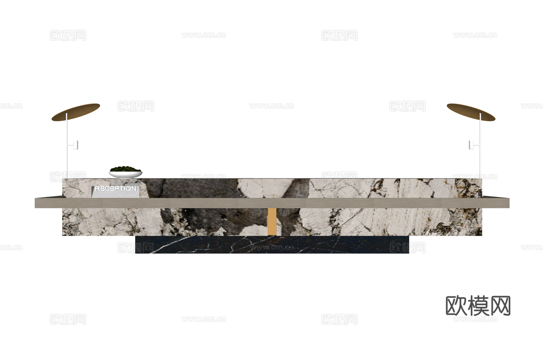 大厅 接待 酒店前台 工装 工位 公司前台 办公su模型