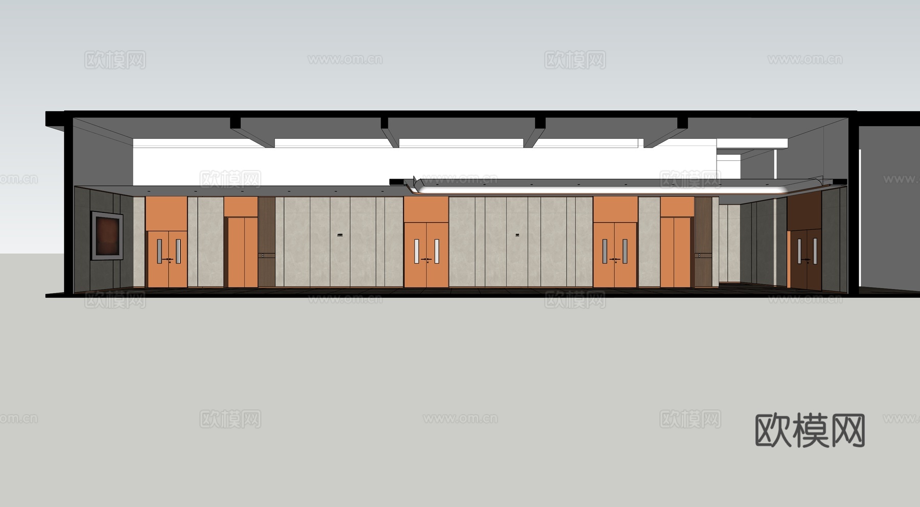 入户大堂 走廊 现代su模型
