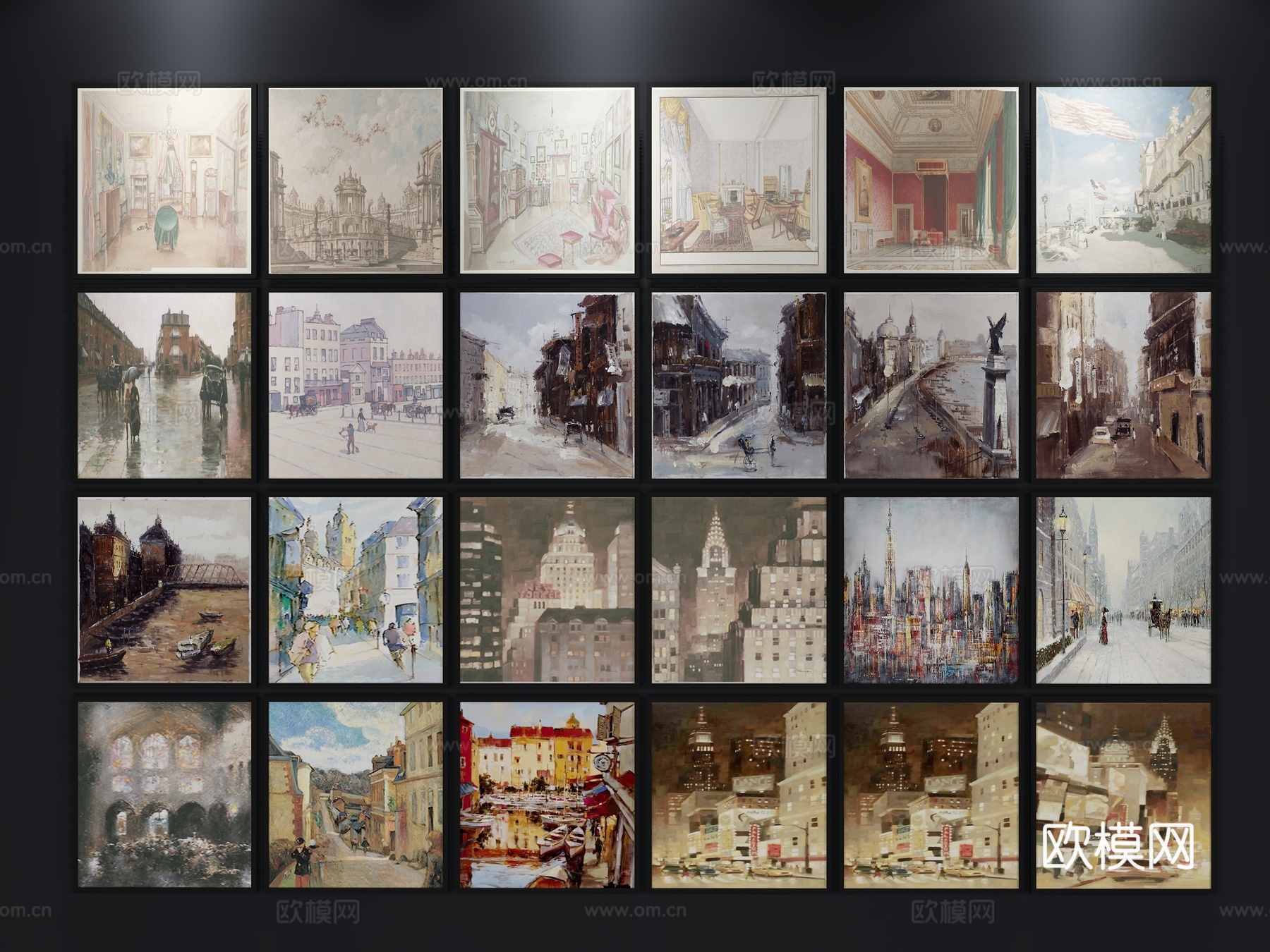 现代挂画 装饰画3d模型下载