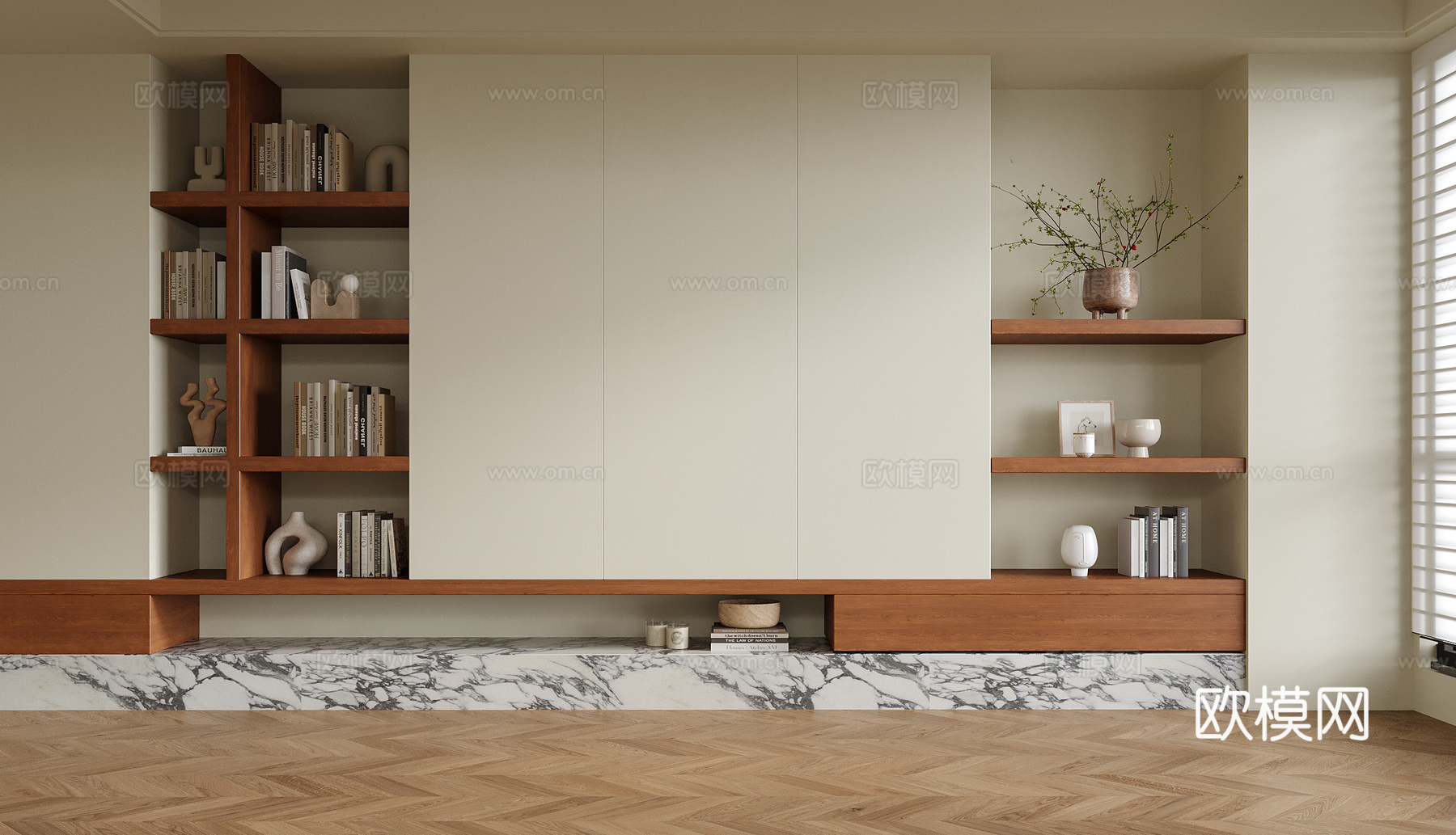 现代沙发背景墙su模型