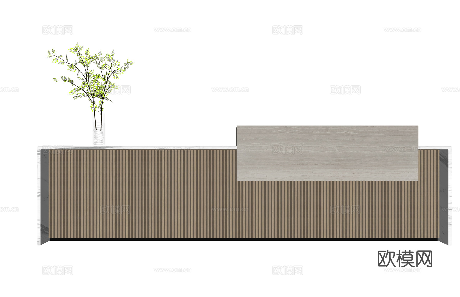 展厅 公司前台 电脑 办公室 前台su模型