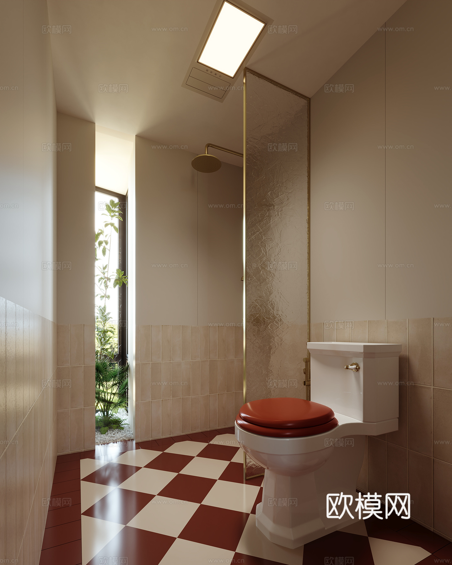 美式中古风卧室su模型