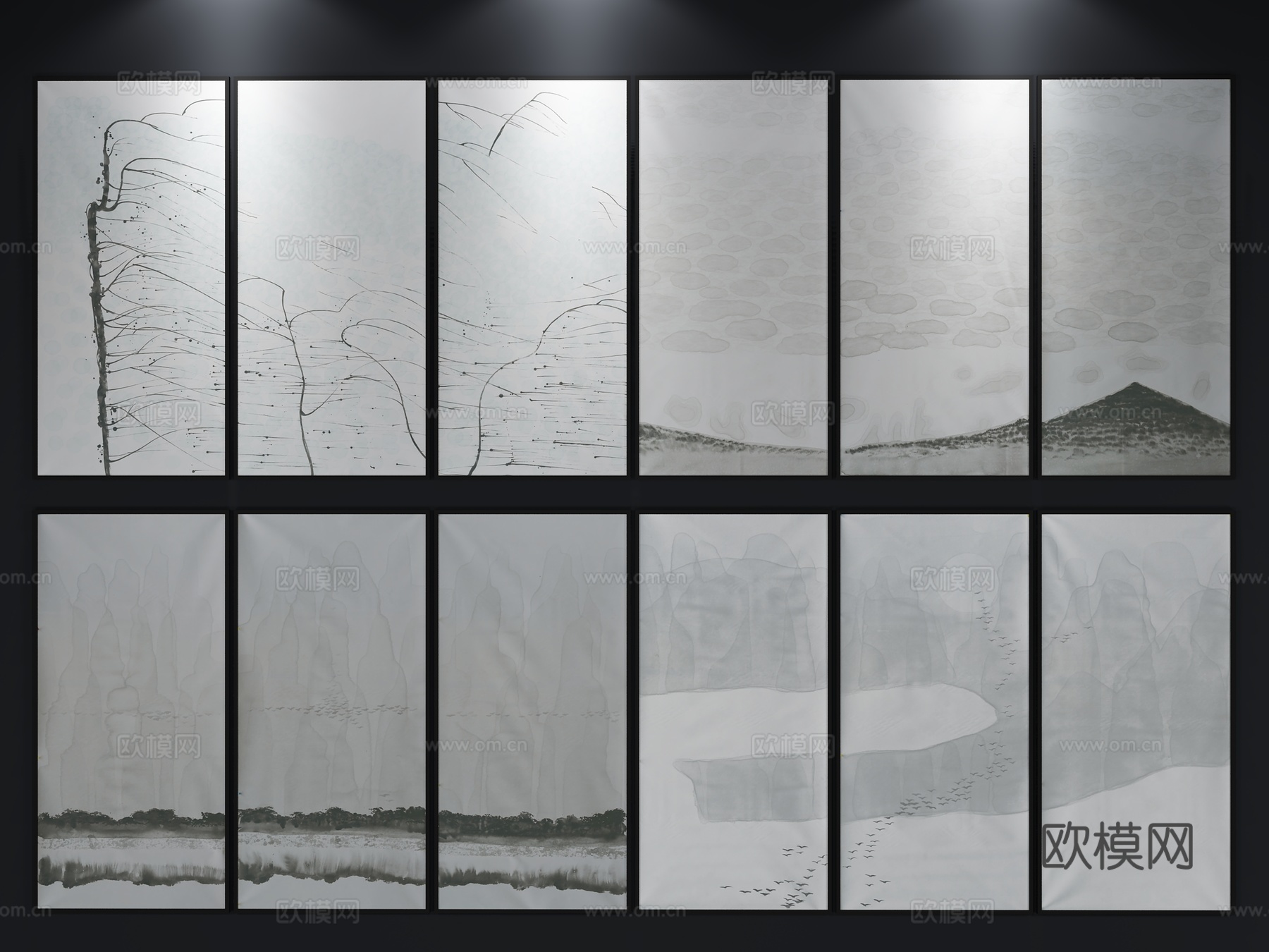 现代装饰画 北欧挂画3d模型下载