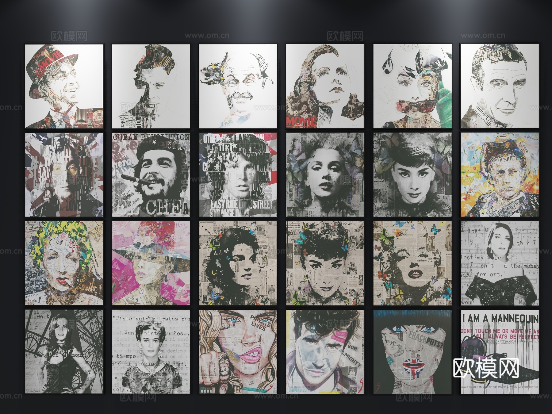 现代装饰画 北欧挂画3d模型下载