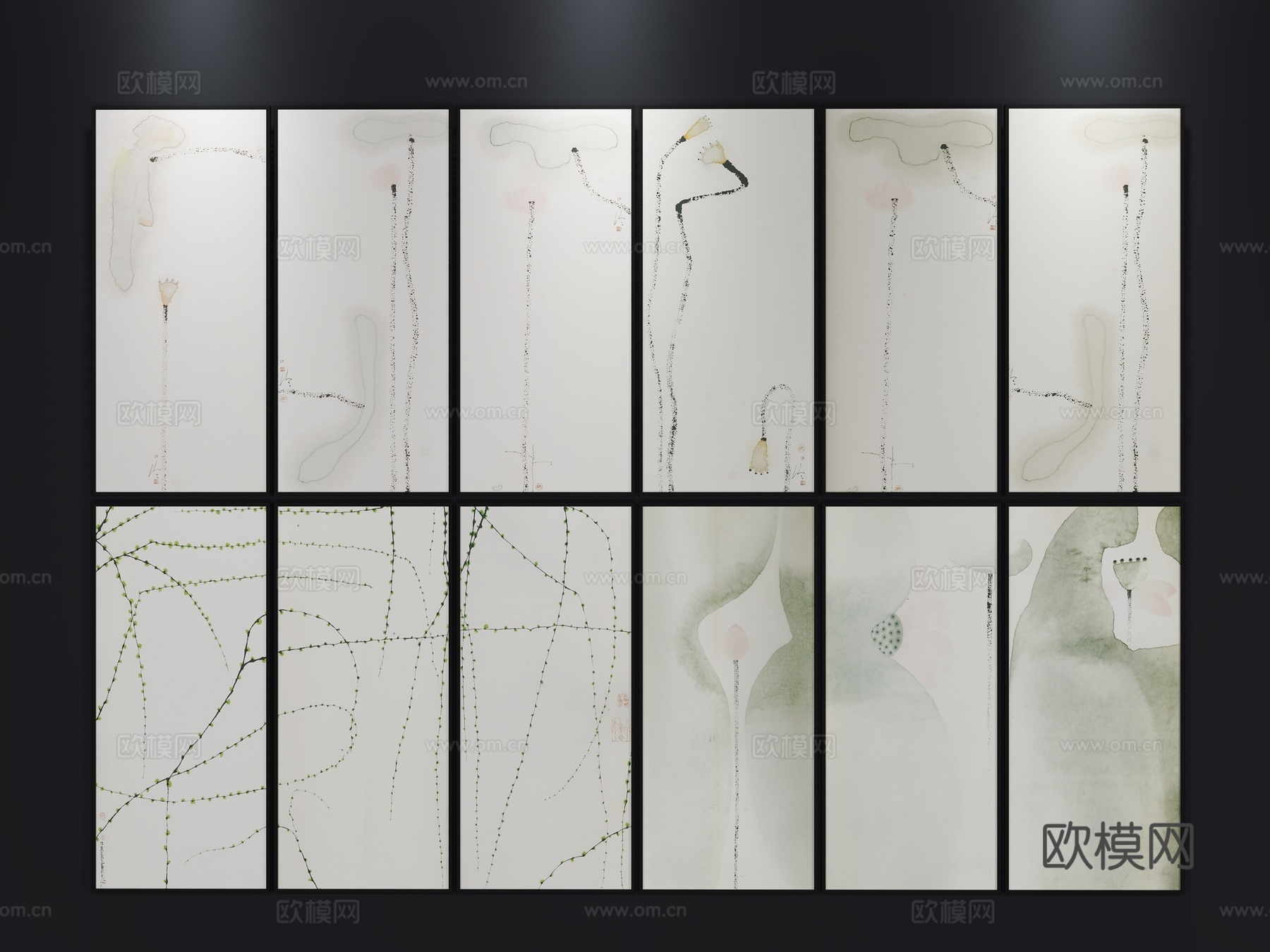 现代装饰画 北欧挂画3d模型下载