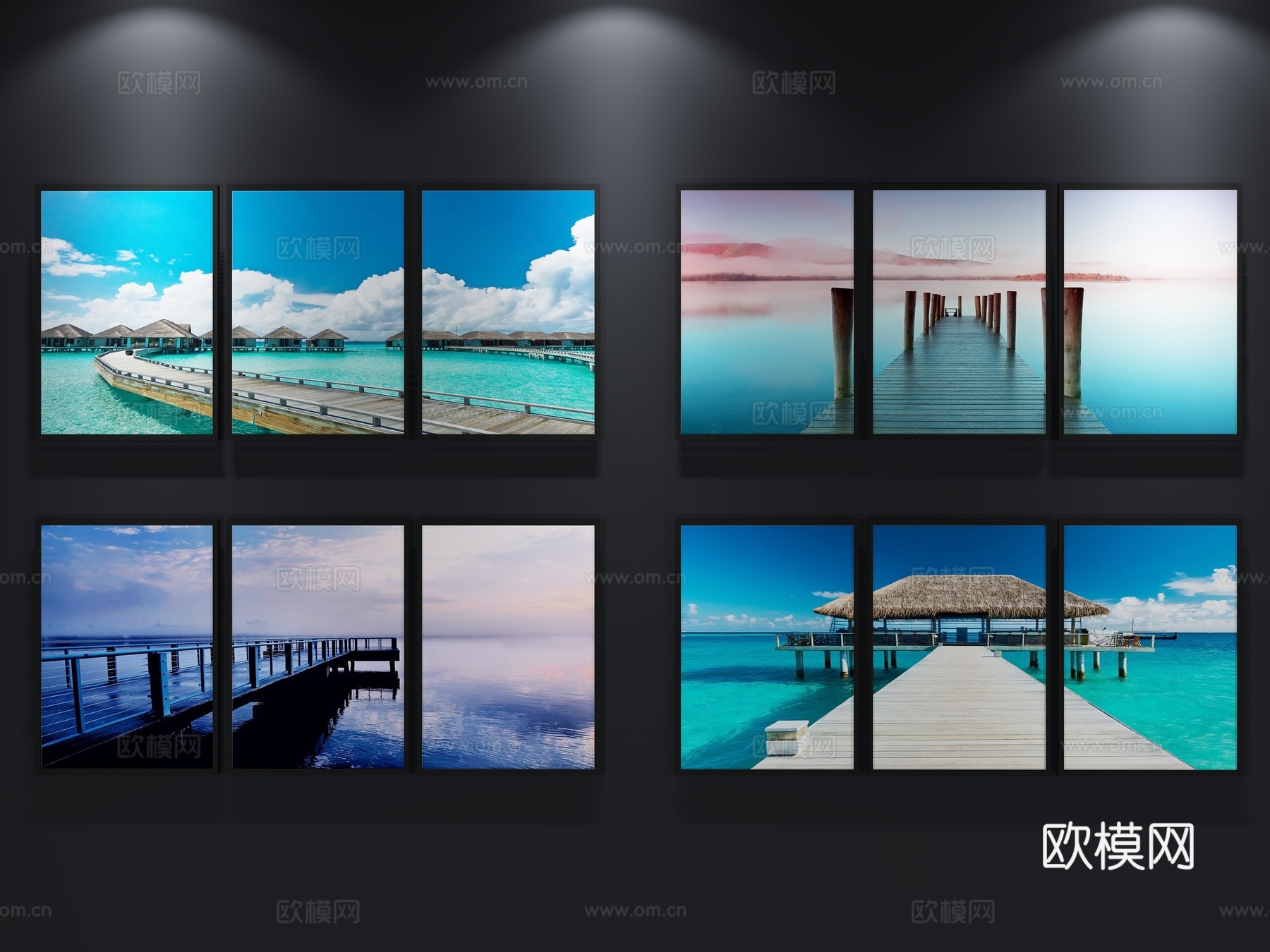 现代 北欧 挂画 装饰画3d模型下载