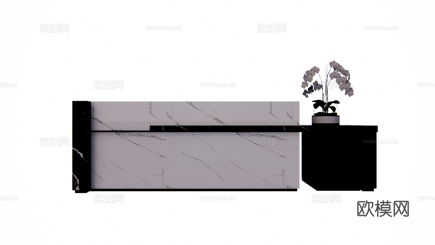 大厅 办公 酒店前台 工位su模型