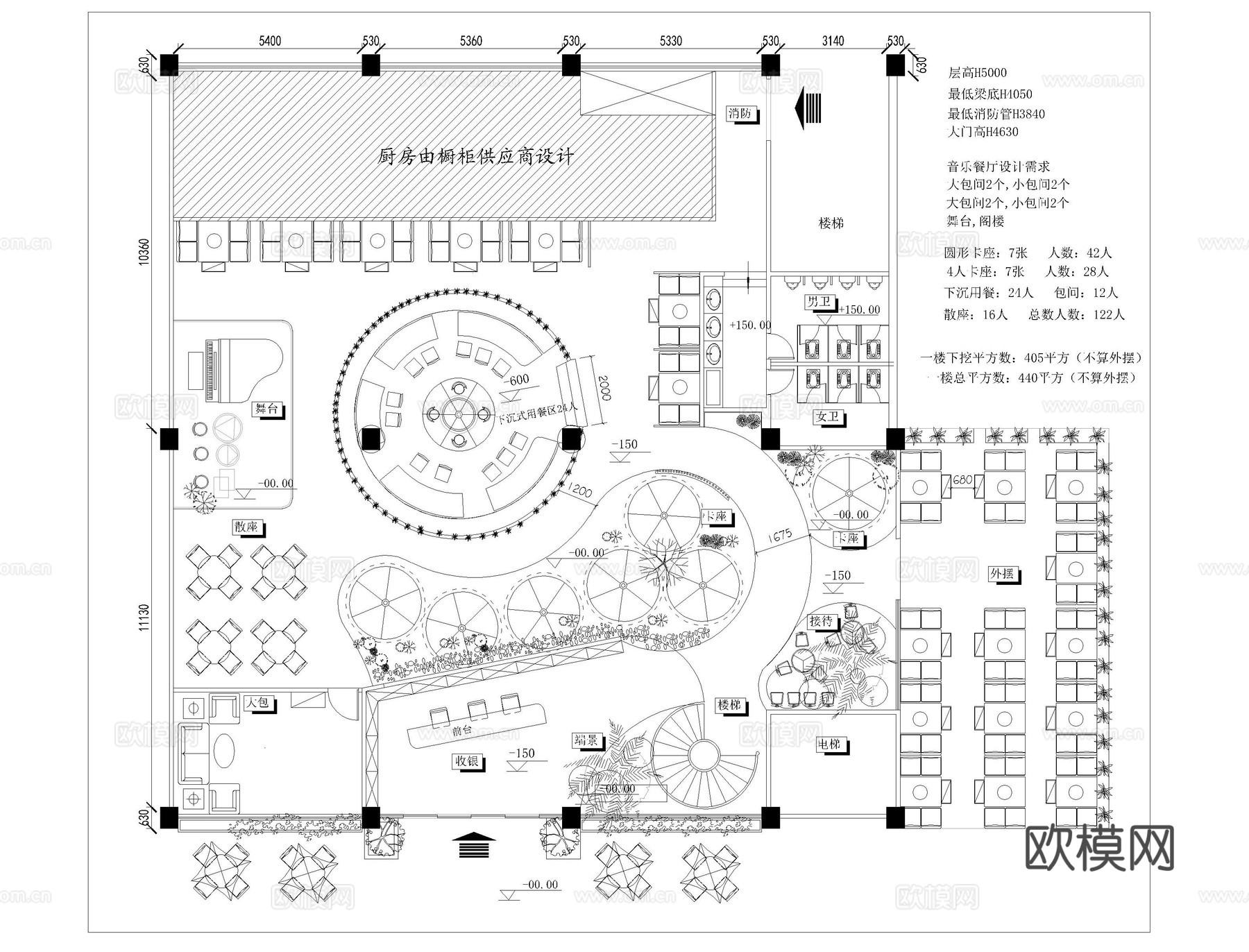 火锅店CAD平面图cad施工图