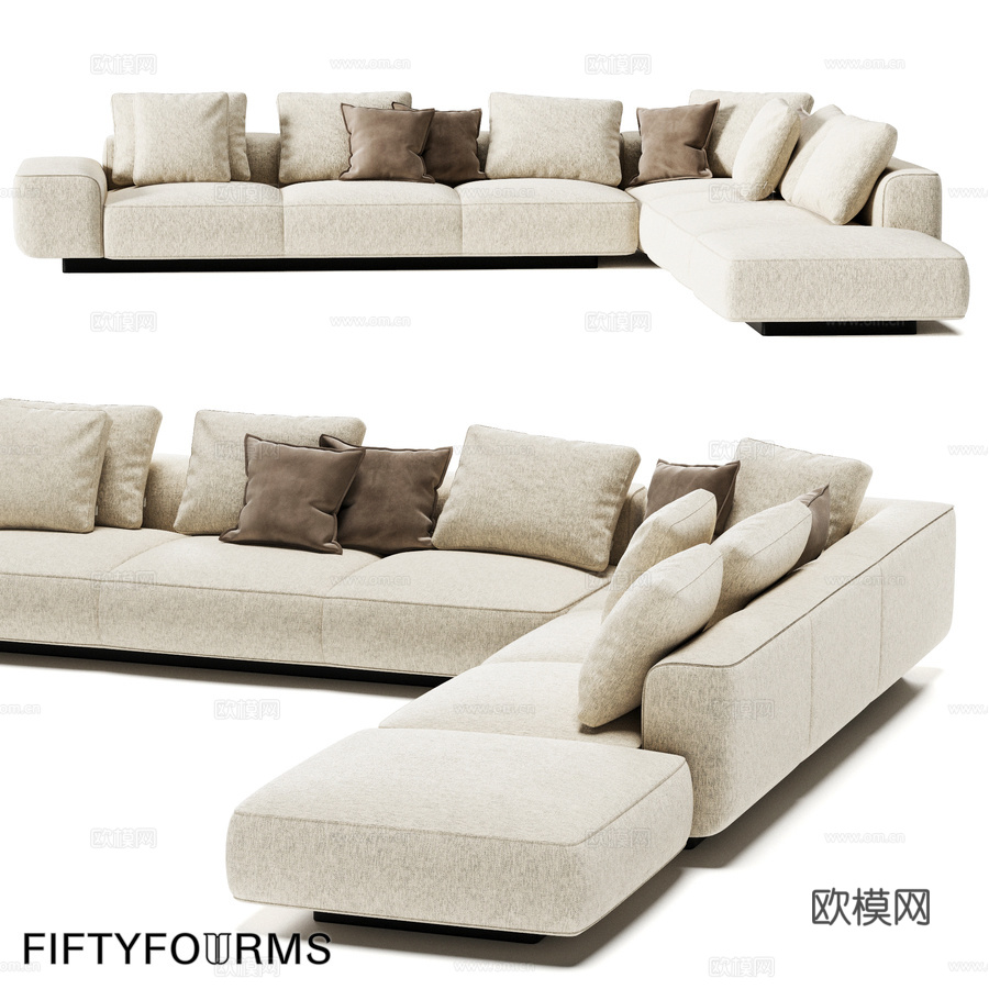 FIFTYFOURMS模块化沙发Leggero 53d模型下载